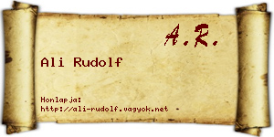 Ali Rudolf névjegykártya