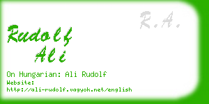 rudolf ali business card